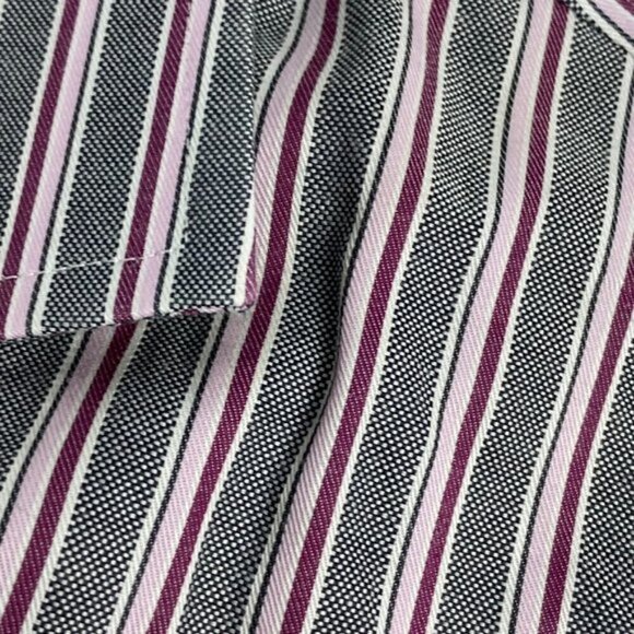 Hugo Boss Men's Purple Grey Striped Slim Fit Dress Shirt US 16 Size 41 - Picture 7 of 10